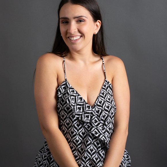 Black Patterned Tank Top by New York & Company - Picture 2 of 8